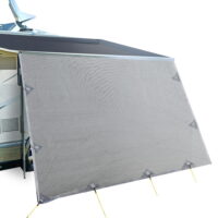 Caravan Privacy Screen Roll Out Awning 3.4x1.95m End Wall Side Sun Shade Grey by Weisshorn
