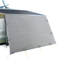 Caravan Privacy Screen Roll Out Awning 4.6x1.95m End Wall Side Sun Shade Grey by Weisshorn