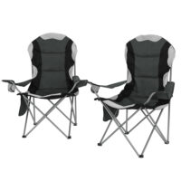 Camping Folding Chair Portable Outdoor Hiking Fishing Picnic Grey 2pcs by Weisshorn