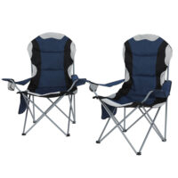 Camping Folding Chair Portable Outdoor Hiking Fishing Picnic Navy 2pcs by Weisshorn