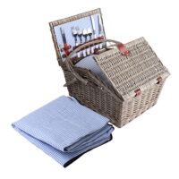 4 Person Picnic Basket Set Baskets Insulated Blanket Bag by Alfresco