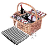 4 Person Picnic Basket Set Insulated Outdoor Blanket Bag by Alfresco