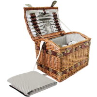 4 Person Picnic Basket Set Storage Blanket by Alfresco