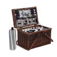 4 Person Picnic Basket Set Folding Insulated Bag by Alfresco