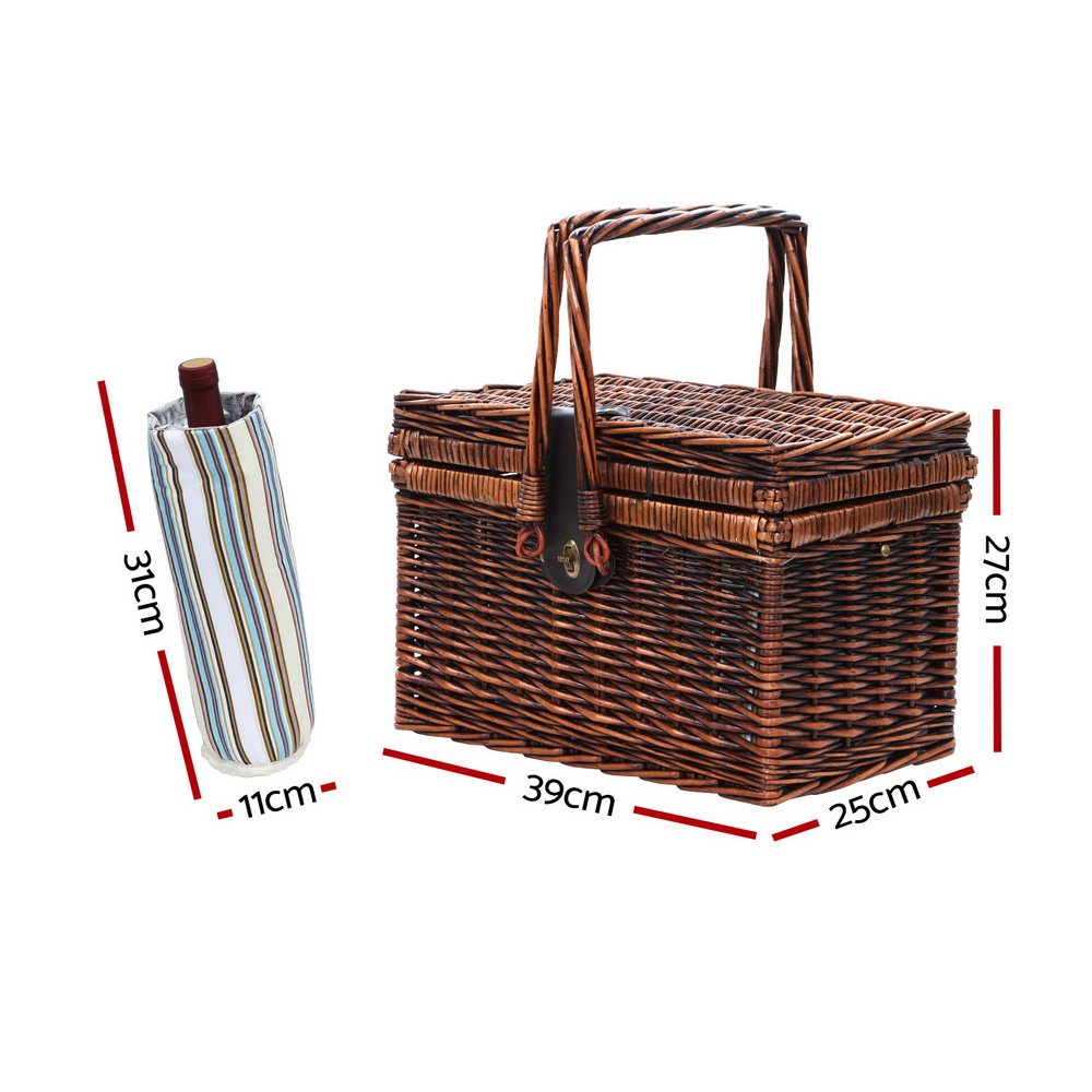 4 Person Picnic Basket Set Folding Insulated Bag by Alfresco Online | Durable & Reliable - Image 2