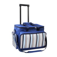 6 Person Picnic Basket Set Bag Wheels Insulated Trolley by Alfresco