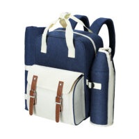 4 Person Picnic Basket Set Backpack Bag Insulated Blue by Alfresco