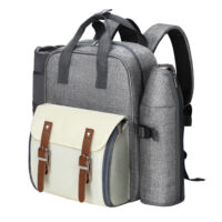 4 Person Picnic Basket Set Backpack Bag Insulated Grey by Alfresco