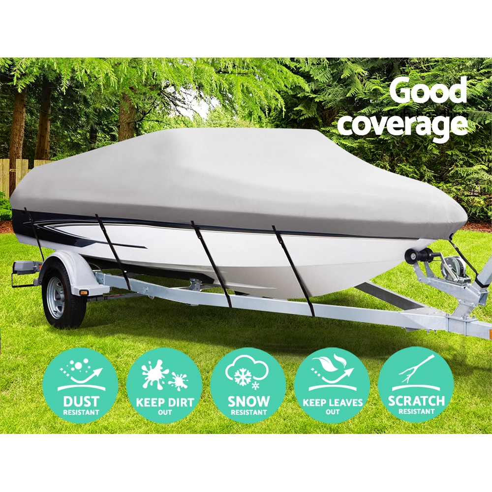 14- 16ft Heavy-Duty Boat Cover | Waterproof & UV Resistant Trailerable Marine Grade 600D by Seamanship - Image 3