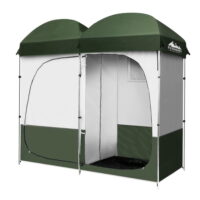 Double Camping Shower Toilet Tent Outdoor Portable Change Room by Weisshorn