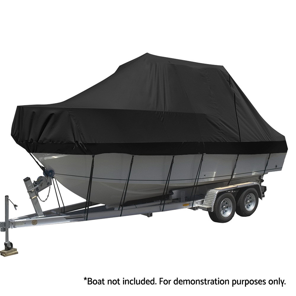 Boat Cover 25-27ft Trailerable Jumbo Marine 600D Heavy Duty Black by Seamanship