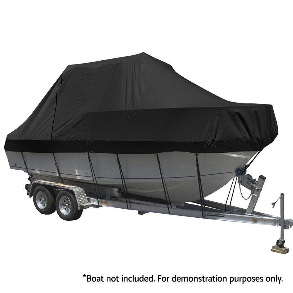 Heavy-Duty Boat Cover | Waterproof & UV Resistant 25-27ft Trailerable Jumbo Marine 600D Heavy Duty Black by Seamanship - Image 2
