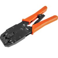8 Pins RJ-45 6 Pins RJ-12 4 Pins RJ-11 Crimper Cut Strip Crimping Tool Kit With Ratchet Orange Colour Hood Rohs CBC-RJ1245 by ASTROTEK