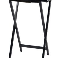 Black Wood Folding TV Tray & Snack Table by Topline