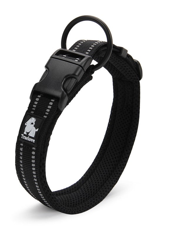Heavy Duty Reflective Collar Black S by True Love