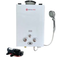 6L Portable Gas Water Heater Shower Outdoor Camping Hot Pump Tankless LPG System by Social Hike