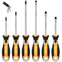 6pcs Magnetic Screwdriver Set Phillips Slotted Non-slip Handle Crv by ELEAD