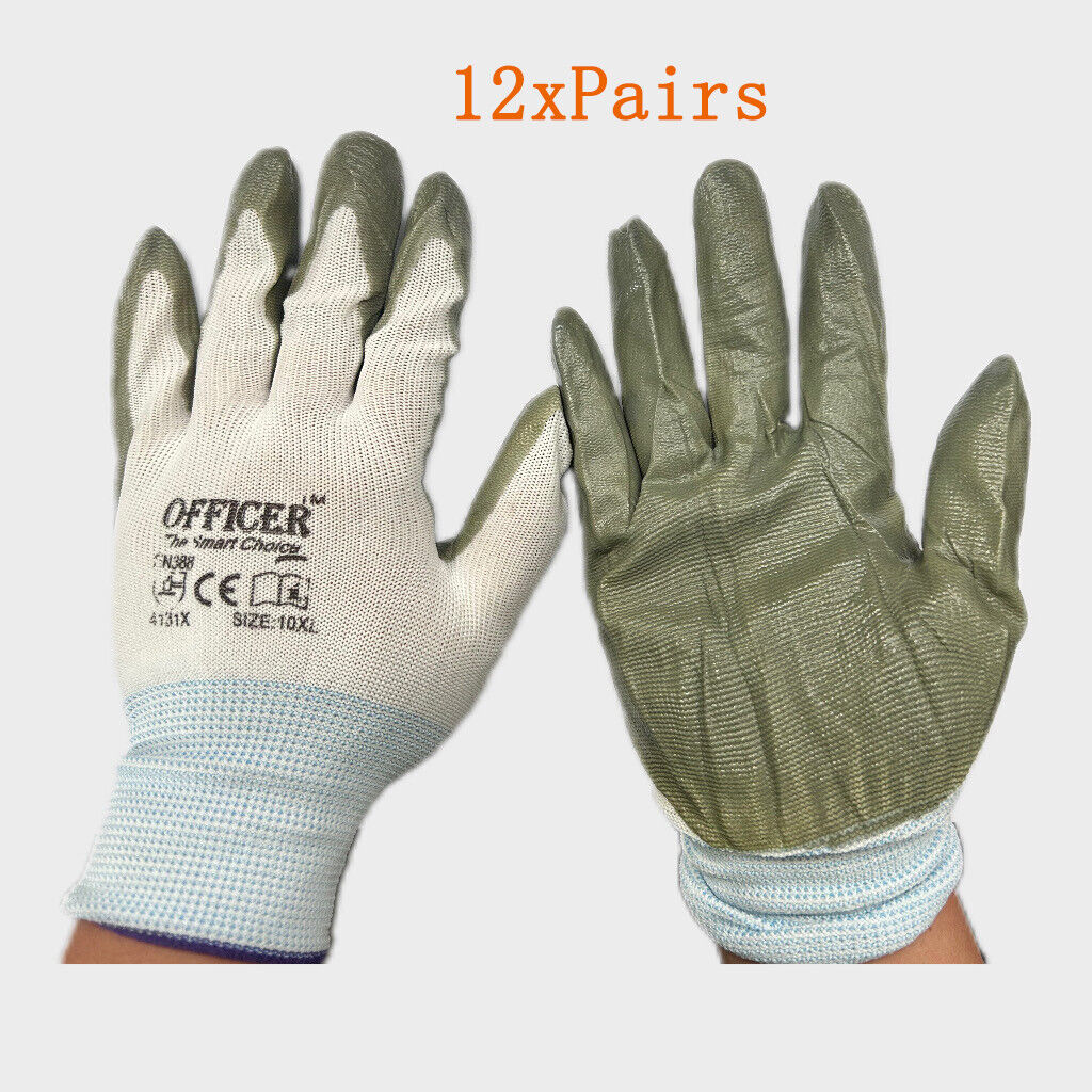 12pairs Cotton Gloves Work Safety Glove Thick Heavy Seamless Heavy Duty Warehouse by Sedy