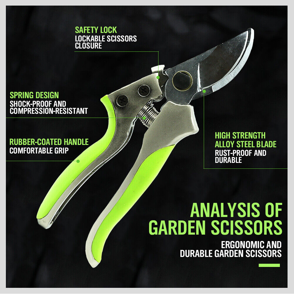 Bypass Pruning Shears Cutter Home Gardening Plant Scissor Branch Tool With Lock by Horusdy Online | Durable & Reliable - Image 3