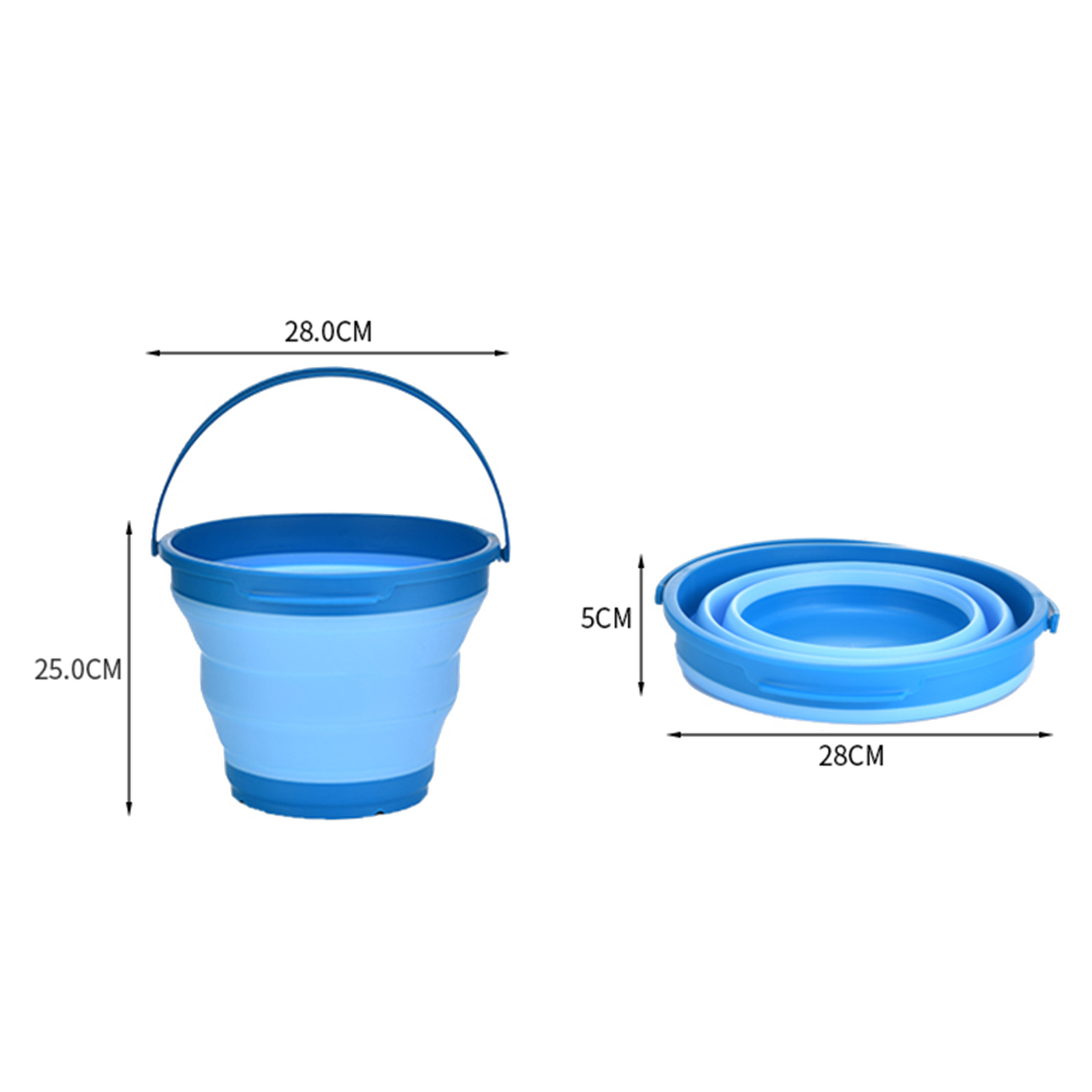 7 Litre Foldable Collapsible Silicone Bucket For Home/hiking/camping/fishing - Blue by Br Home Online | Durable & Reliable - Image 3
